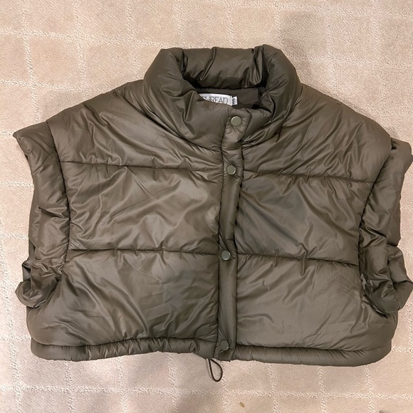 Thread & Supply Jackets & Blazers - Thread & Supply Olive  Crop Puffer Jacket